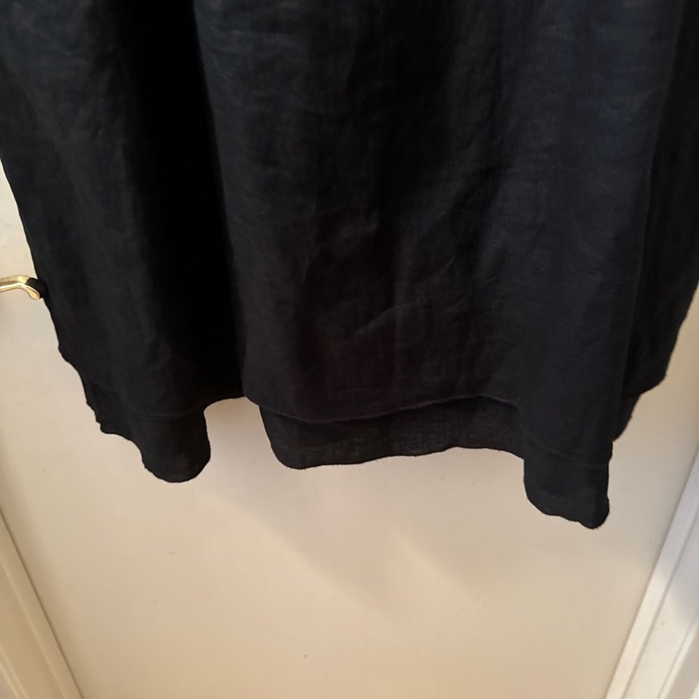EILEEN FISHER 100% IRISH LINEN Double Layer Lagenlook Dress M black sleeveless - Picture 5 of 7